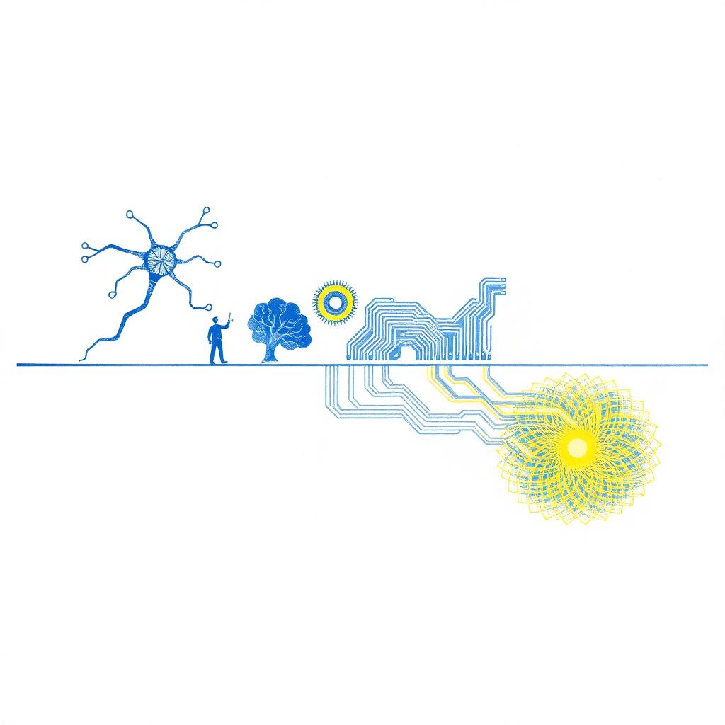 Evolution of intelligence forms across a timeline